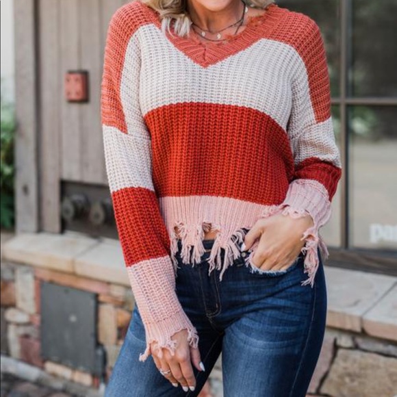 ✨LAST ONE✨Multi Color Block V Neck sweater - Picture 3 of 8